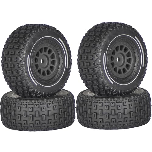 Gummireifen, 65 x 28,5 mm, Sechskant-Adapter, 12 mm, für ARRMA 1/14 Mojave GROM RC Auto, Schwarz, 4 Stück Gummireifen, 65 x 28,5 mm, Sechskant-Adapter, 12 mm, für ARRMA 1/14 Mojave GROM RC Auto, Schwarz, 4 Stück von Caruner