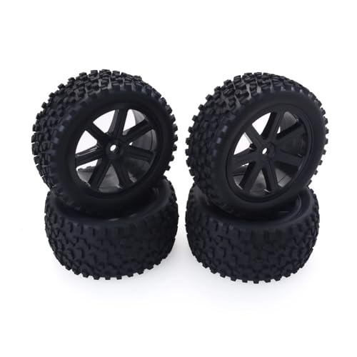 Gummireifen vorne und hinten, 87 x 32 mm, 87 x 40 mm, Sechskant, 12 mm für 1/10 RC Buggy für Redcat, HSP, HPI, Traxxas, Losi, VRX, LRP, ZD Racing RC Car Buggy (schwarz), 4 Stück von Caruner