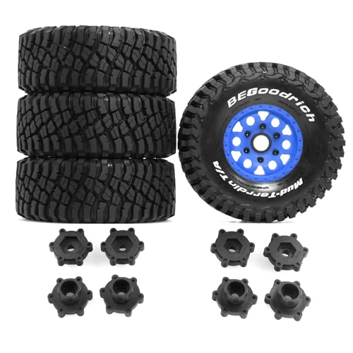 Gummireifenrad, 126 x 48 mm, mit austauschbarem Sechskant-Adapter, RC-Teile für 1/7 1/8 ARRMA Mojave 4S TRAXXAS Kurzstrecken-LKW Baja RC Auto, Blau, 4 Stück Gummireifenrad, 126 x 48 mm, mit austauschbarem Sechskant-Adapter, RC-Teile für 1/7 1/8 ARRMA Mojave 4S TRAXXAS Kurzstrecken-LKW Baja RC Auto, Blau, 4 Stück von Caruner