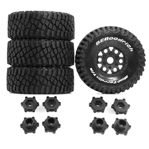Gummireifenrad, 126 x 48 mm, mit austauschbarem Sechskant-Adapter, RC-Teile für 1/7 1/8 ARRMA Mojave 4S TRAXXAS Kurzstrecken-LKW Baja RC Auto, Schwarz, 4 Stück Gummireifenrad, 126 x 48 mm, mit austauschbarem Sechskant-Adapter, RC-Teile für 1/7 1/8 ARRMA Mojave 4S TRAXXAS Kurzstrecken-LKW Baja RC Auto, Schwarz, 4 Stück von Caruner