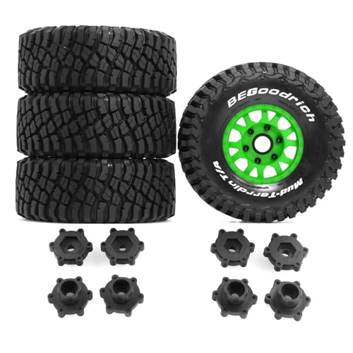 Gummireifenrad, 126 x 51 mm, mit austauschbarem Sechskant-Adapter, RC-Teile für 1/7 1/8 ARRMA Mojave 4S TRAXXAS Kurzstrecken-LKW Baja RC Auto, Grün, 4 Stück Gummireifenrad, 126 x 51 mm, mit austauschbarem Sechskant-Adapter, RC-Teile für 1/7 1/8 ARRMA Mojave 4S TRAXXAS Kurzstrecken-LKW Baja RC Auto, Grün, 4 Stück von Caruner