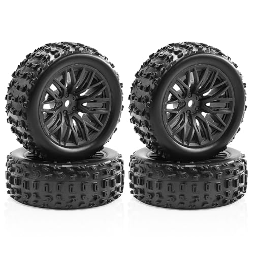 Gummireifenrad-Set, 69 x 26 mm, RC-Ersatzteile für ARRMA 1/18 2S Typhon GROM RC Auto, Schwarz, 4 Stück von Caruner