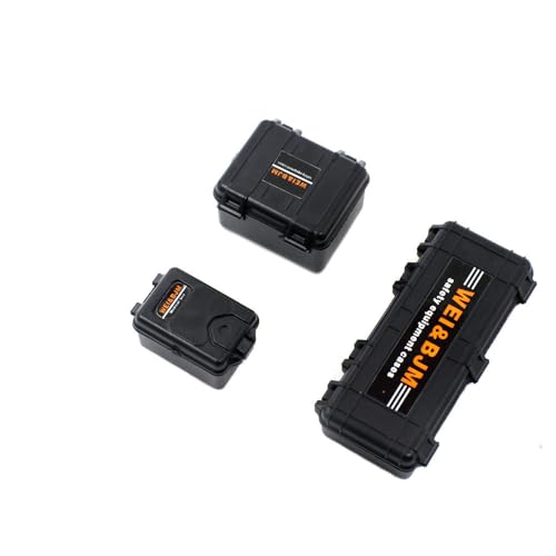 Kunststoff RC Auto Simulation Dekoration Gepäck Box Werkzeugkasten Öffnen für AXIAL SCX24 RC Car (Schwarz) von Caruner