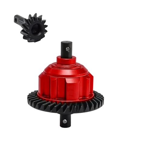 Metal 37T/13T Rear Differential Assembly RC Upgraded Parts for TRAXXAS 1/10 4WD MAXX Monster TRUCK-89076-4, 1/10 MAX W/WIDEMAXX, 1/8 6S MAXX Slash RC Car (Rot) von Caruner