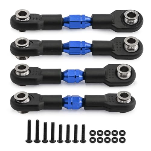 Metall Kunststoff Zugstange Gestänge Gestänge Set RC Verbesserte Teile für TRAXXAS 1/10 4-TEC Drift Ford Mustang Hinterradantrieb ON-Road Drift CAR-105237-4 RC Car (Blau) von Caruner