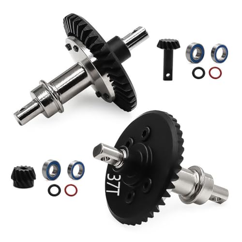 Metallgetriebe, spiralförmiges Getriebe, RC, verbesserte Teile für Traxxas 1/10 Slash 4WD Rustler Stampede XO-01 RC Auto (Vorder- und Hinterradgetriebe-Set) von Caruner