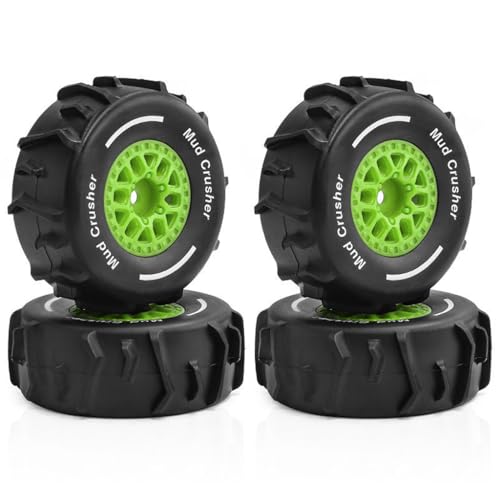 RC-Auto-Gummi-Reifenrad, 72 x 26 mm, RC-Ersatzteile für ARRMA 1/16 Mojave GROM RC Auto, Grün, 4 Stück von Caruner