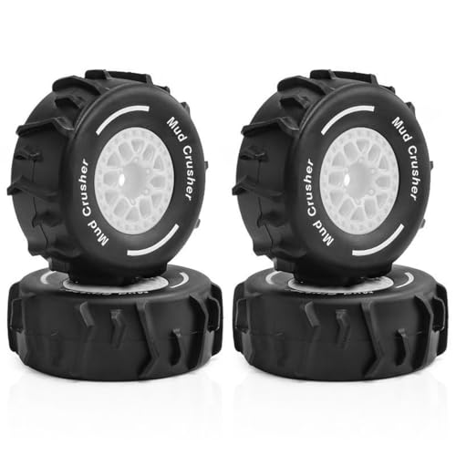 RC-Auto-Gummi-Reifenrad, 72 x 26 mm, RC-Ersatzteile für ARRMA 1/16 Mojave GROM RC Auto, Weiß, 4 Stück von Caruner