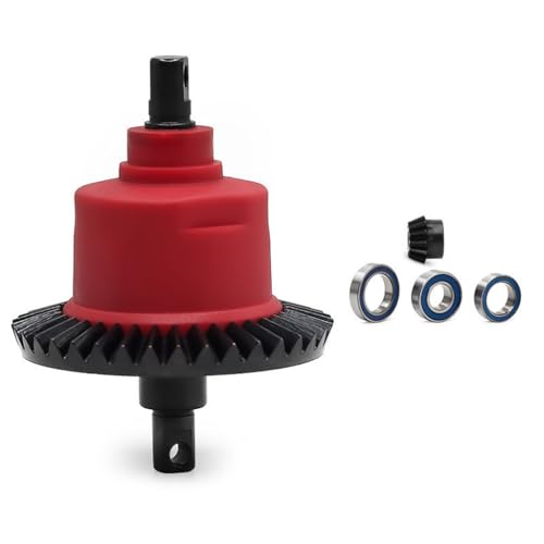 Steel Gear 13T 37T Vorne Hinten Differential RC Verbesserte Teile für TRAXXAS 1/10 Slash 4x4 Rustler Stampede F-150 Bandit Rally RC Auto (hinten rot) von Caruner