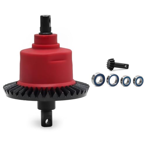 Steel Gear 13T 37T Vorne Hinten Differential RC Verbesserte Teile für TRAXXAS 1/10 Slash 4x4 Rustler Stampede F-150 Bandit Rally RC Auto (vorne rot) von Caruner