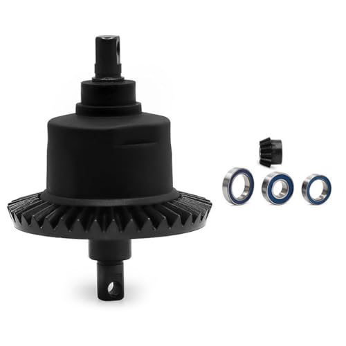 Steel Gear 13T 37T Vorne Hinten Differential RC Verbesserte Teile für TRAXXAS 1/10 Slash 4x4 Rustler Stampede F-150 Bandit Rally RC Car (Hinten Schwarz) von Caruner