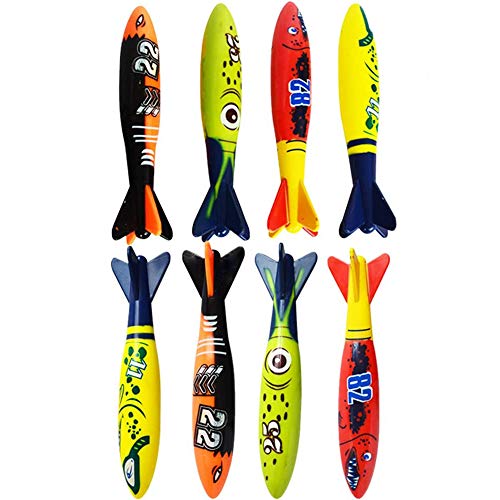 Carykon Tauchspielzeug, Unterwasser- und Schwimmbad-Spielzeug, gleitender Hai, Wurf-Torpedo, 8 Stück Carykon Tauchspielzeug, Unterwasser- und Schwimmbad-Spielzeug, gleitender Hai, Wurf-Torpedo, 8 Stück von Carykon
