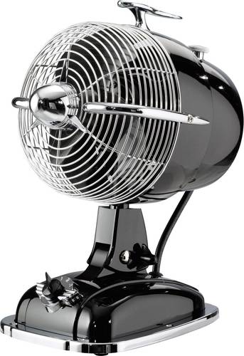 CasaFan Retrojet Tischventilator 24W (Ø x H) 18.2cm x 32cm Schwarz, Chrom von CASAFAN