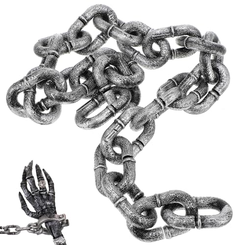 Halloween Simulation Kette Kunststoff Barriere - 1m Silber Prop für Kostüm Party Dekorationen Halloween Simulation Kette Kunststoff Barriere - 1m Silber Prop für Kostüm Party Dekorationen von CasaNexa