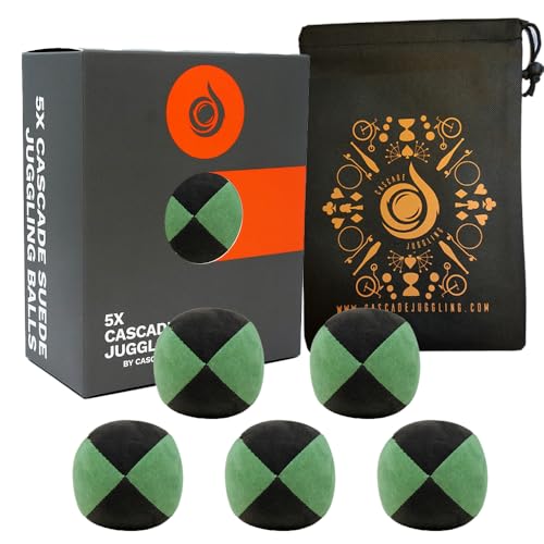 Cascade Pro Jonglierbälle aus Wildleder, 110 g, 5 Stück, Grün und Schwarz Cascade Pro Jonglierbälle aus Wildleder, 110 g, 5 Stück, Grün und Schwarz von Cascade Juggling