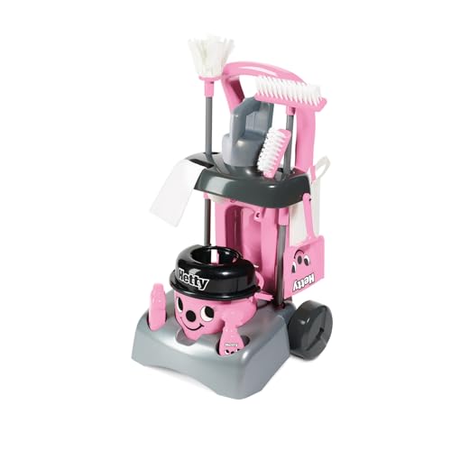 Casdon Henry & Hetty Spielzeug – Hetty Deluxe Putzwagen – Rosa Spielset im Hetty Design mit funktionierendem Handstaubsauger und Zubehör – Kinder-Reinigungswagen-Set – Für Kinder ab 3 Jahren von Casdon