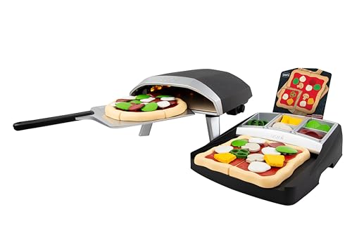 Casdon Ooni Pizza Oven & Topping Station Deluxe Set | Toy Pizza Oven & Topping Set For Children Aged 3+ | Features Real Flame Effect Light! von Casdon