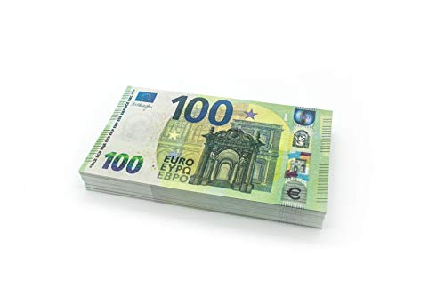 Cashbricks® 100 x €100 Spielgeld Scheine - verkleinert - 75% Größe - Partyspielgeld - für Kids und Erwachsene von Cashbricks