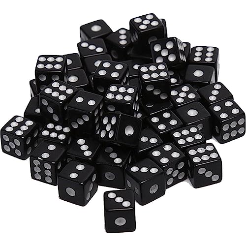 50pcs 8mm Schwarze Würfel, Erwachsene Spielwürfel Für Das Unterrichten Von Mathematik, Aktivität, Casino -Themen, Partybevorzugungen, Spielzeuggeschenke, Zaubertrick -Requisiten von Casiler