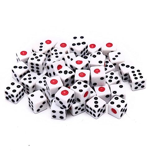 50pcs 8mm Weiße Würfel, Erwachsene Spielwürfel Für Das Unterrichten Von Mathematik, Aktivität, Casino -Themen, Partybevorzugungen, Spielzeuggeschenke, Zaubertrick -Requisiten von Casiler