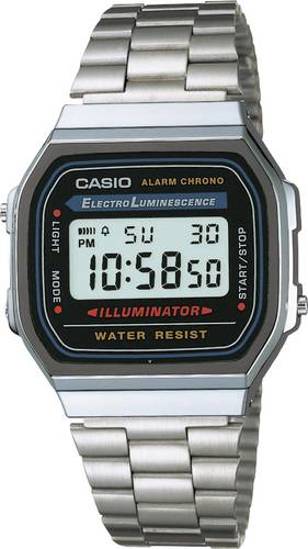 Casio Armbanduhr A168WA-1YES (B x H) 36.30mm x 38.60mm Silber Gehäusematerial=Kunstharz Material (A von Casio