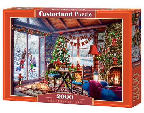 CASTORLAND 2000 Teile Puzzle Weihnachtshütte Kamin mit aufgehängten Strümpfen geschmückter Baum Erwachsenenpuzzle C-200962-2 CASTORLAND 2000 Teile Puzzle Weihnachtshütte Kamin mit aufgehängten Strümpfen geschmückter Baum Erwachsenenpuzzle C-200962-2 von Castorland