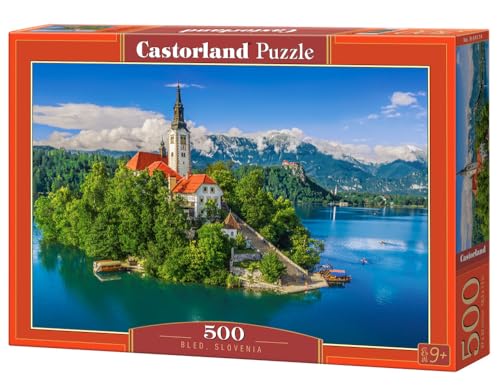 CASTORLAND 500 Teile Puzzles, Bled, Slowenien, Historische Kirche, Seeblick, Alpen Landschaft, Erwachsenenpuzzle, Castorland B-54114 von Castorland
