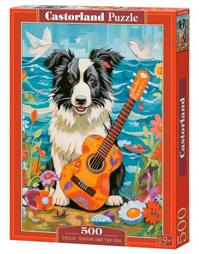 CASTORLAND 500 Teile Puzzles, Collie, Gitarre und das Meer, Tierpuzzle, Hund, Haustiere, Erwachsenenpuzzle, Castorland B-54008 CASTORLAND 500 Teile Puzzles, Collie, Gitarre und das Meer, Tierpuzzle, Hund, Haustiere, Erwachsenenpuzzle, Castorland B-54008 von Castorland