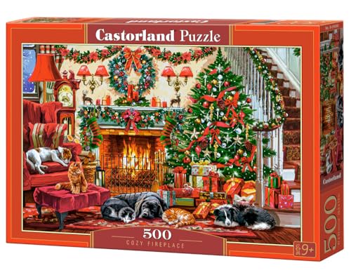 CASTORLAND 500 Teile Puzzles, gemütlicher Kamin, Weihnachtswohnzimmer, dekorierter Baum, Kamin und schlafende Hunde, festliche Urlaubskunst, Erwachsenenpuzzle, B-54060 CASTORLAND 500 Teile Puzzles, gemütlicher Kamin, Weihnachtswohnzimmer, dekorierter Baum, Kamin und schlafende Hunde, festliche Urlaubskunst, Erwachsenenpuzzle, B-54060 von Castorland