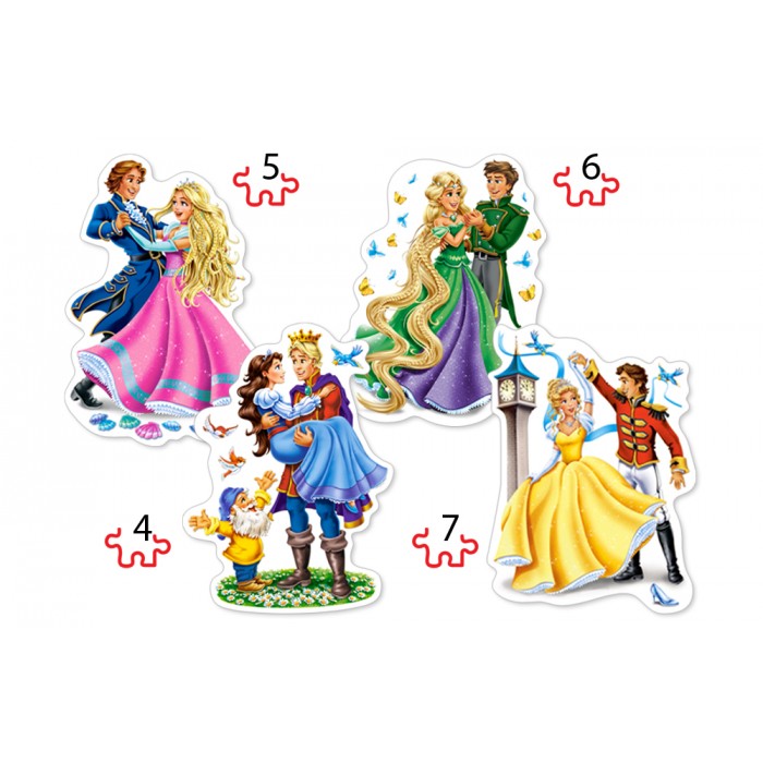 Castorland 4 Puzzles - Princesses in Love von Castorland