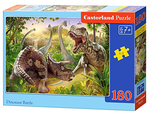 Castorland B-018413 Dinosaur Battle, 180 Teile Puzzle, bunt von Castorland