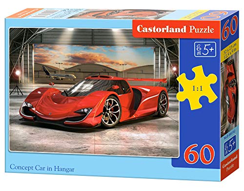 Castorland B-066162 Concept Car in Hangar, 60 Teile Puzzle, bunt von Castorland