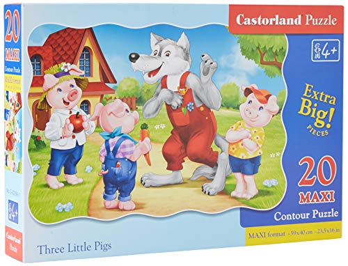Castorland C-02399-1 Three Little Pigs, 20 Teile Maxi Puzzle, bunt von Castorland