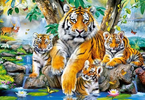 Castorland C-104413-2 Tigers by The Stream 1000 Teile Puzzle, Bunt von Castorland