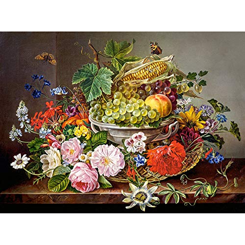 Castorland C-200658-2 Tiere Still Life with Flowers and Fruit Basket Puzzle 2000 Teile, bunt von Castorland