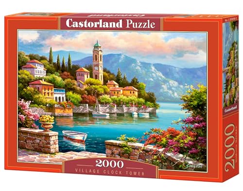 Castorland C-200696-2 Village Clock Tower, Puzzle 2000 Teile, bunt von Castorland