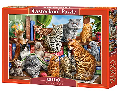 Castorland C-200726-2 House of Cats, 2000 Teile Puzzle, bunt von Castorland