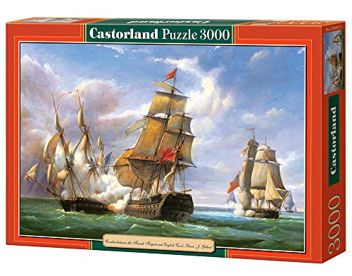 Castorland C-300037 - PUZZLE 3000 TEILE - COMBAT BETWEEN THE FRENCH FRIGATE AND ENGLISH VESSEL, PIERRE J. GILBERT von Castorland