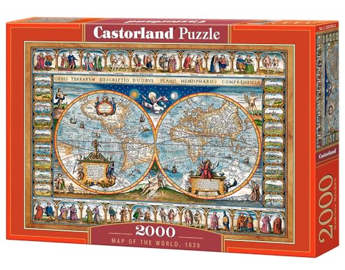 Castorland CSC200733 Map of The World,1639, 2000 Teile Puzzle, bunt von Castorland