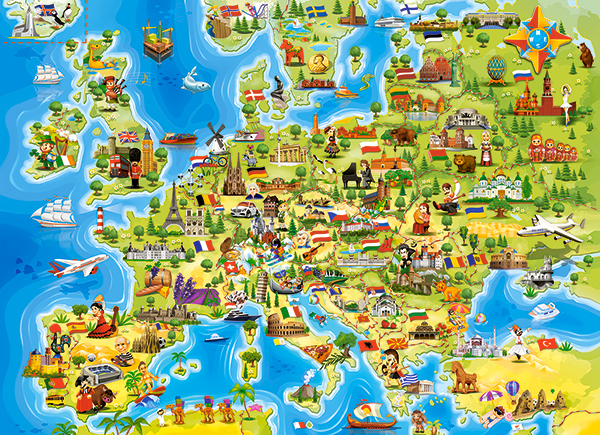 Castorland Europakarte 100 Teile Puzzle Castorland-111060 von Castorland