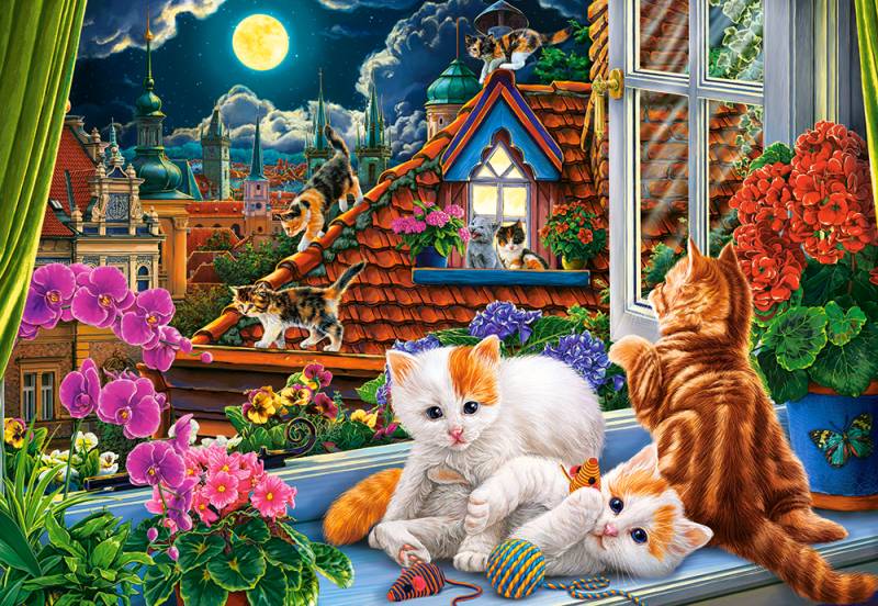 Castorland Kätzchen auf dem Dach 1500 Teile Puzzle Castorland-152056 von Castorland