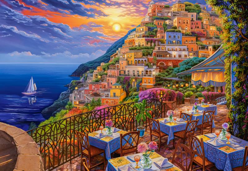 Castorland Romantischer Abend in Positano 1500 Teile Puzzle Castorland-152209 von Castorland