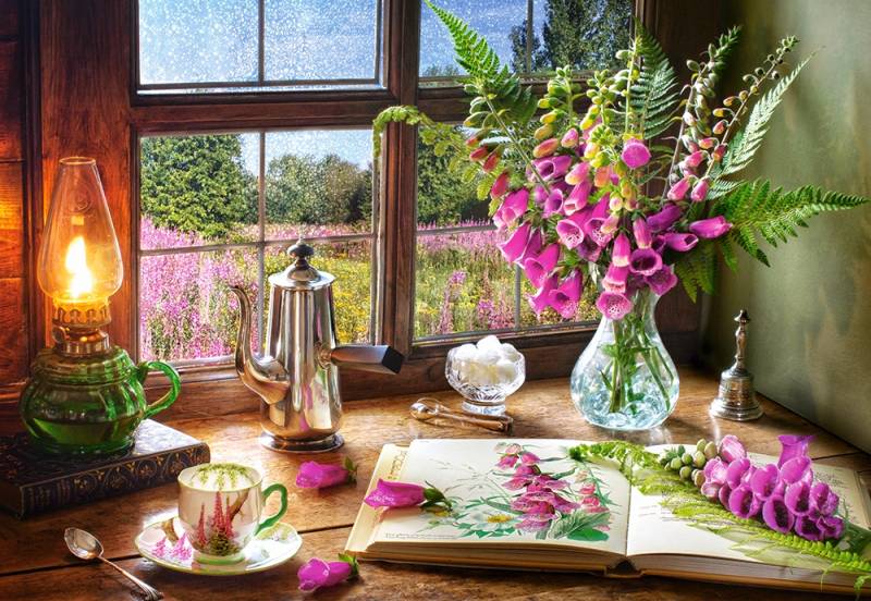 Castorland Stilleben mit Violettem Fingerhut 1000 Teile Puzzle Castorland-104345 von Castorland