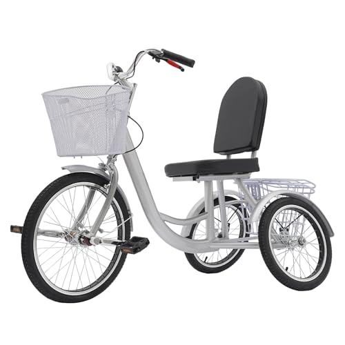 Casyi Dreirad für Erwachsene Sturdy Adult Mountain Dreirad mit verstellbarem Sitz und Höhe, große Bremssattel Bremse, 330,69 lbs Kapazität für sicheres und Komfortables Fahren Casyi Dreirad für Erwachsene Sturdy Adult Mountain Dreirad mit verstellbarem Sitz und Höhe, große Bremssattel Bremse, 330,69 lbs Kapazität für sicheres und Komfortables Fahren von Casyi