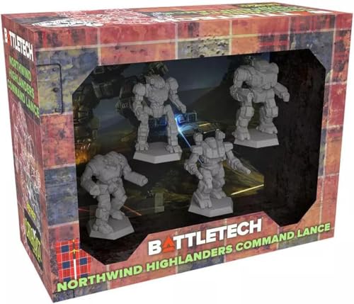 Catalyst Game Labs BattleTech | Miniatures | Northwind Highlanders Command Lance | Expansion | Miniature Game Ages 14+ | Spiel auf Englisch, Grey von Catalyst Game Labs