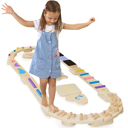 Cateam Holz-Balancierbalken für Kinder und Kleinkinder mit Trittsteinen - Oval - Montessori-Balancebrett - Motorik-Spielzeug für Balance-Koordination - Balancebalken Geschenk für Jungen und Mädchen Cateam Holz-Balancierbalken für Kinder und Kleinkinder mit Trittsteinen - Oval - Montessori-Balancebrett - Motorik-Spielzeug für Balance-Koordination - Balancebalken Geschenk für Jungen und Mädchen von Cateam