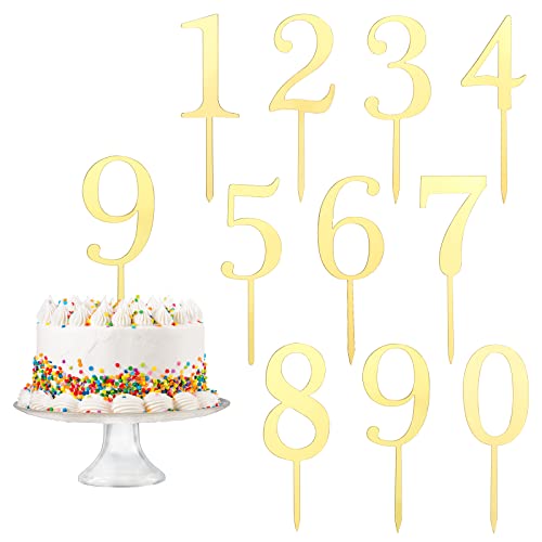 Catelves 10 Stück Cake Topper Happy Birthday, Happy Birthday Tortendeko, 0-9 Tortendeko Geburtstag, Cake Topper Geburtstag, Wiederverwendbar, Geeignet für Geburtstagsfeiern Jeden Alters Hochzeitsparty von Catelves