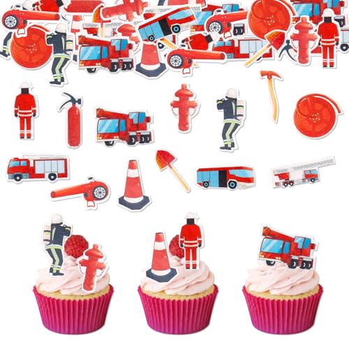 Catelves Feuerwehr Tortendeko Essbar,80 Stück Feuerwehrmann Deko Torte,Essbare Feuerwehrauto für Torte,Esspapier Tortendeko Feuerwehr,Cupcake Deko Essbar für Kindergeburtstag,Feuerwehr Kuchen Deko Catelves Feuerwehr Tortendeko Essbar,80 Stück Feuerwehrmann Deko Torte,Essbare Feuerwehrauto für Torte,Esspapier Tortendeko Feuerwehr,Cupcake Deko Essbar für Kindergeburtstag,Feuerwehr Kuchen Deko von Catelves