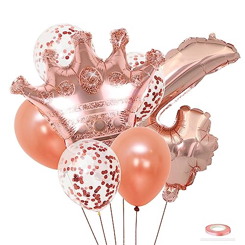 Catelves Luftballon 4. Geburtstag, Roségold Ballon 4 Geburtstag, Folienballon 4, Luftballons Geburtstag 4, Luftballons 4. Geburtstag, Deko 4. Geburtstag Mädchen, 4 Geburtstag Mädchen von Catelves