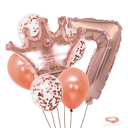Catelves Luftballon 7. Geburtstag, Roségold Ballon 7 Geburtstag, Folienballon 7, Luftballons Geburtstag 7, Luftballons 7. Geburtstag, Deko 7. Geburtstag Mädchen, 7 Geburtstag Mädchen von Catelves